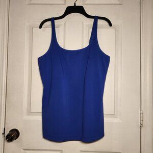 Cobalt Blue Tank Top with Built-in Bra - Size 1X